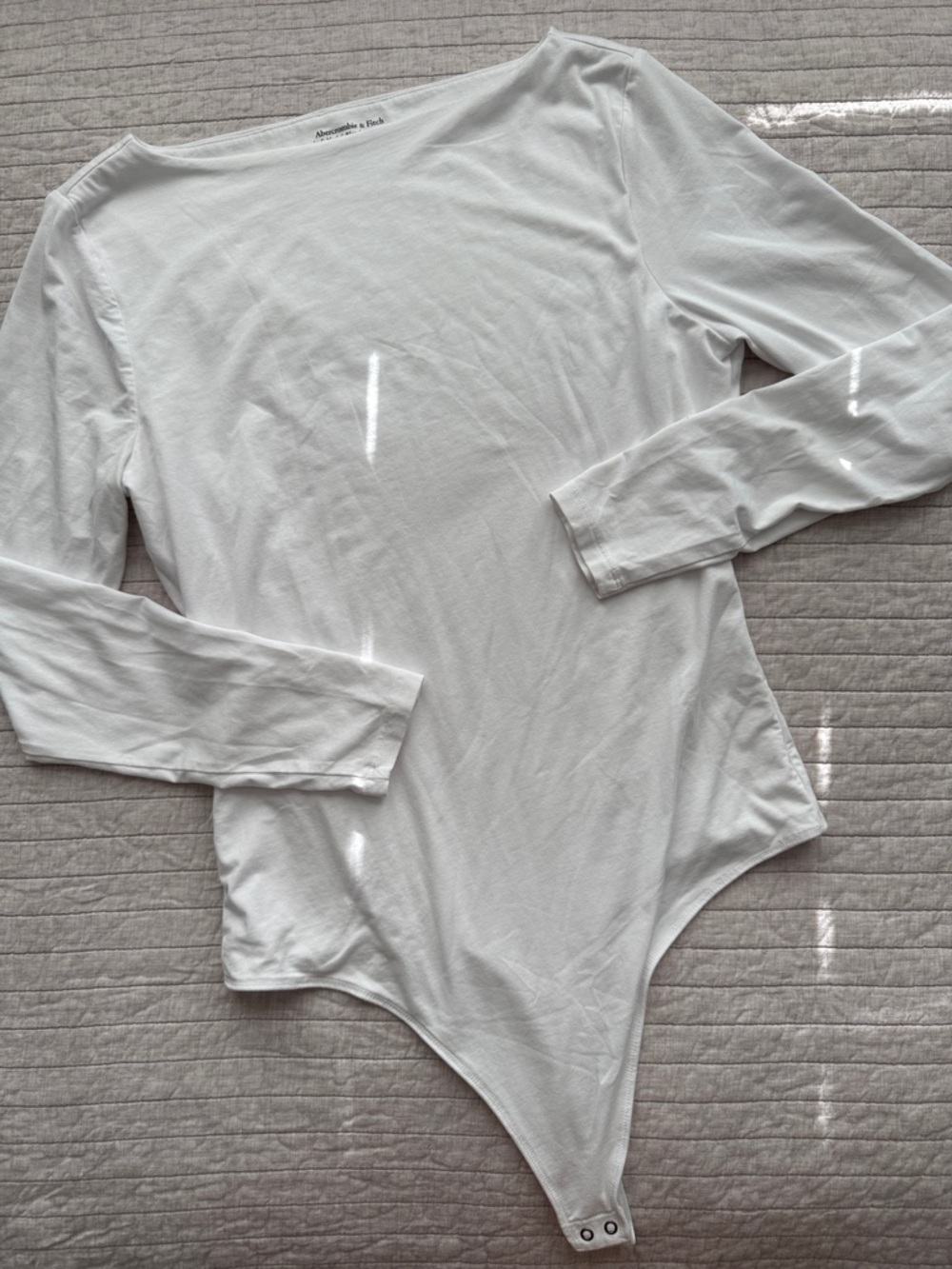 Abercrombie Boatneck Bodysuit White